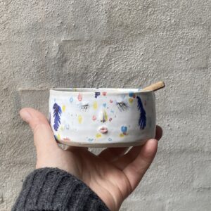 Lille håndlavet stentøjs krukke, evt til, slik, smykker, piller, salt eller ? unika keramik