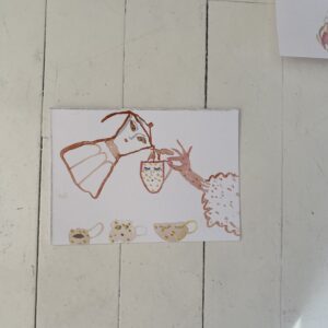 lille Akvarel malet - håndmalet.