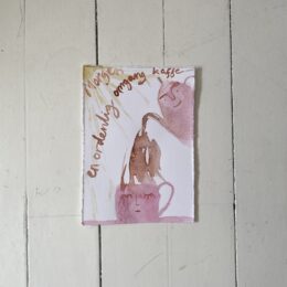 lille Akvarel malet - morgen - en ordentlig omgang kaffe. håndmalet.