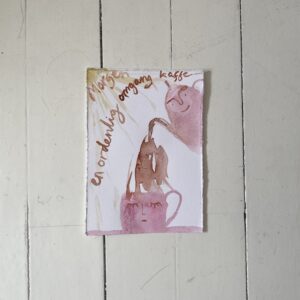 lille Akvarel malet - morgen - en ordentlig omgang kaffe. håndmalet.