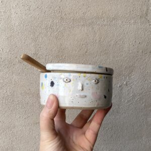 unik lågkrukke. evt til marmelade, sukker, salt eller andet.